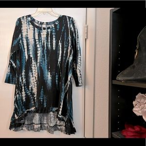 Tie Dye Ruffle Tunic